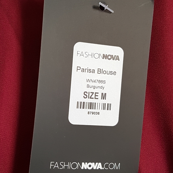 burgundy Parisa Blouse fashion nova - Picture 4 of 4